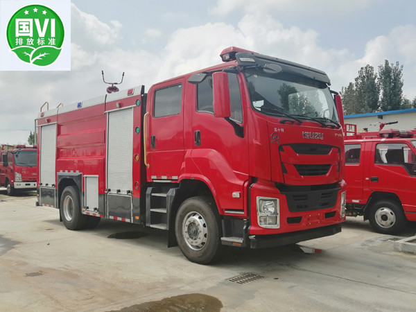 【国六】庆铃FVR单桥6.5吨双排水罐消防车